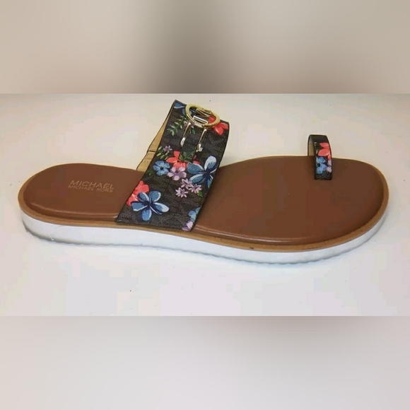 Like NEW Michael Kors MK Designer Floral-Print Sandals Size 10 - Picture 3 of 8